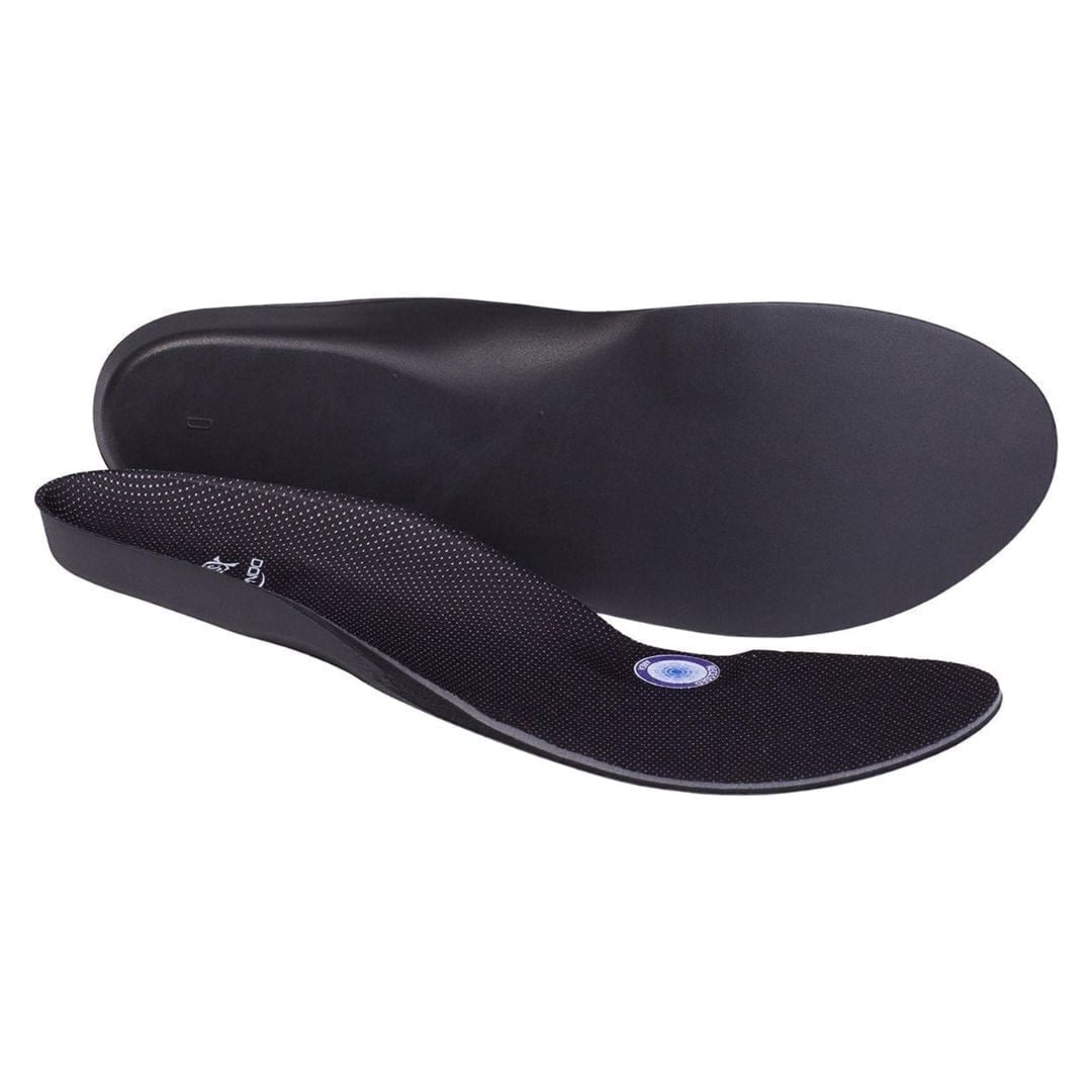 DonJoy Arch Rival Pre-Fabricated Silver-Coated Fibers Woven Orthotic Inserts Pair with Elevated Heel (Size A, Black)