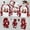 PJ-Red, variant on AGWOLF Matching Christmas Pajamas for Family Fashion Reindeer & Santa Claus Print Pj Tops Casual Plaid Pj Pants Xmas Party Loungewear Sets