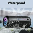 thumbnail image 5 of Portable Bluetooth Speaker IPX7 Waterproof, 30W Loud Sound, Deep Bass, Bluetooth 5.4, LED Lights, Wireless Stereo Pairing, 24H Playtime, for Home/Outdoor/Party/Beach, Birthday Gift (Black), 5 of 8