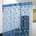 thumbnail image 1 of Nvzi 39,37 x 110,24 pulgadas, cortina decorativa para puerta, panel de pared con flores, flecos, cafetería, restaurante, divisor de puerta, pantalla con borlas, decoración, azul, 1 of 3