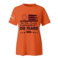 thumbnail image 2 of Only Moment Womens Festival Shirts Crew Neck Short Sleeve Vintage American Flag Short Sleeve Patriotic Independence Day Tops Orange,XL, 2 of 6