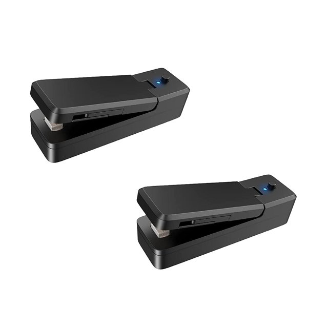 Oleegame 2PC Chip Bag Resealer Machine For Plastic Bags 2 In 1USB Rechargeable Heat Sealer And Cutter Black