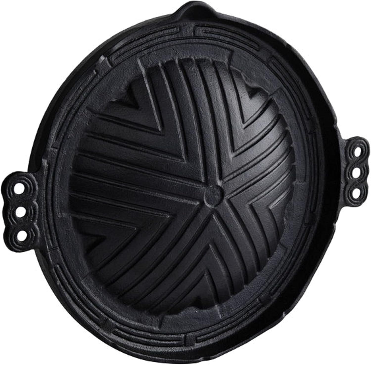 TrueCraftware- 11-1/2" Round Cast Iron Stovetop Barbecue Plate Grill/Griddle 29 CM- with Easy Grip Handles Griddle Pan for Stove Top Gas Range Grilling Pan Gets Better with Each Use