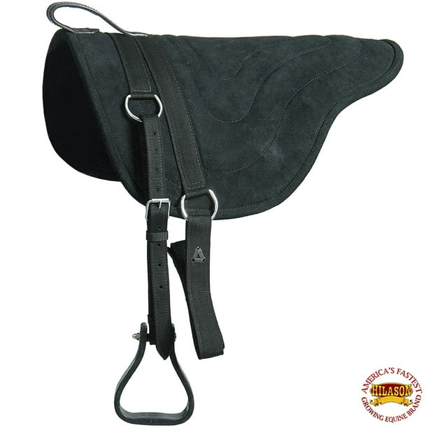 Hilason Horsemanship Leather Bareback Western Treeless Saddle Pad Black