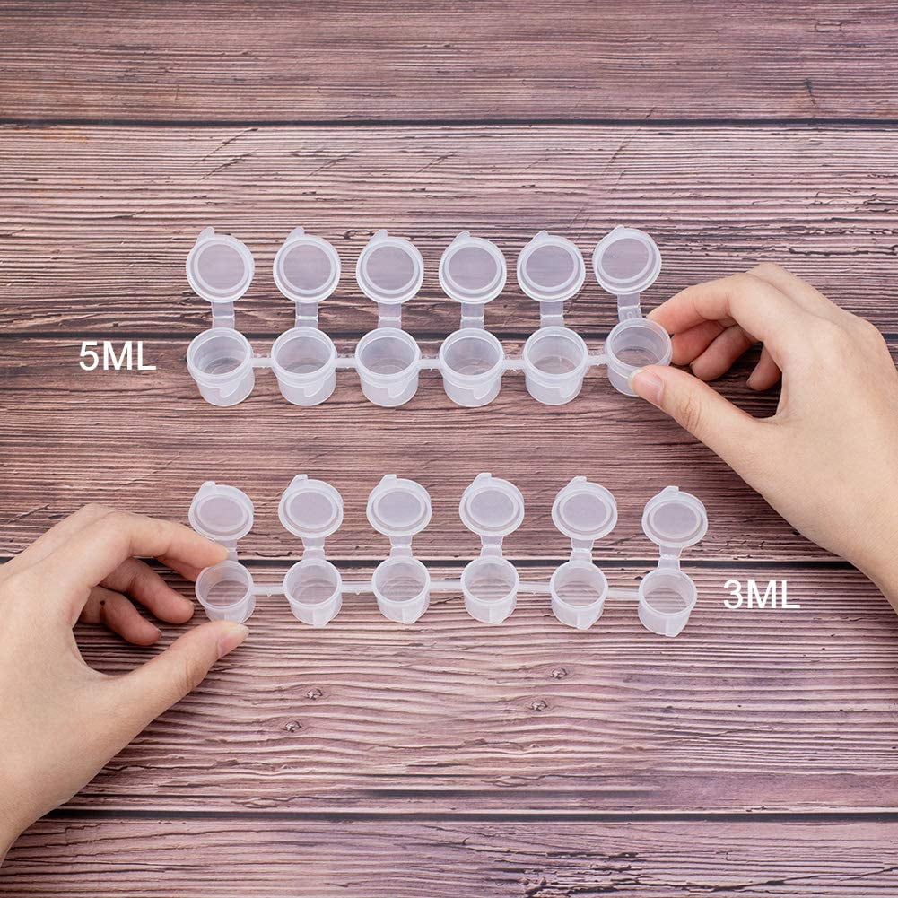 3ml 6 box Plastic Empty Paint Palette Paint Box Art School Supplies Clear 16.8x2.1x1.5cm Capacity: 3ml