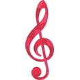thumbnail image 3 of 2in x 6in Pink Pattern Treble Clef Sticker, 3 of 3
