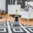 thumbnail image 7 of Aria Home Aeryn Nesting Table Tray Top Glass Base End Table Modern 19" Black Gray, 7 of 7