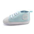 thumbnail image 6 of Quealent Unisex Baby Girls Boys Shoes Soft Sole Canvas First Walkers High Top Anti-Slip Sneakers Light Blue for Size 3.5, 6 of 8