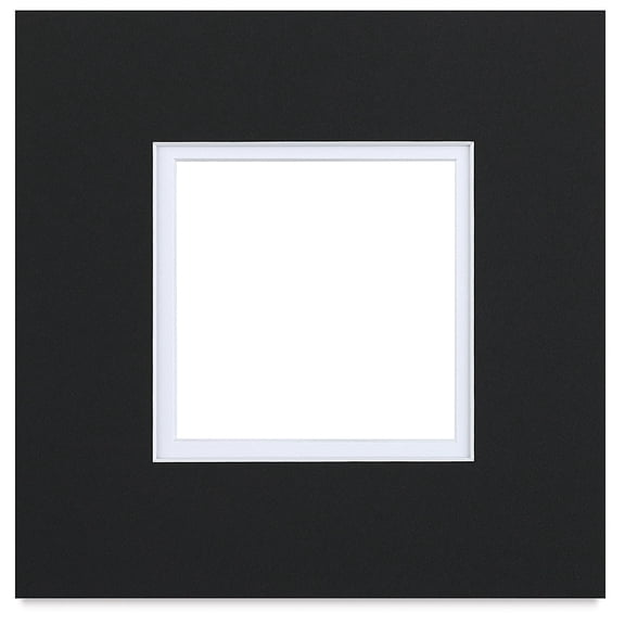 Blick Double Mat - Smooth Black/Smooth White, 8" x 8" (3-1/2" x 3-1/2" opening)