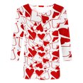 thumbnail image 5 of Puntoco - Camiseta holgada con estampado de moda para mujer, blusa de manga 3/4 de longitud media, cuello redondo, tops casuales Puntoco Puntoco-3607, 5 of 5