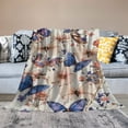 thumbnail image 2 of Orinice Butterfly &amp; Flowers Blanket | Soft Warm Fuzzy Lightweight Throw Blanket Perfect for Couch, Bed, Travel &amp; Outdoor Use, Cozy Blankets for Adults Kids Women Girls   40x50in, 2 of 6