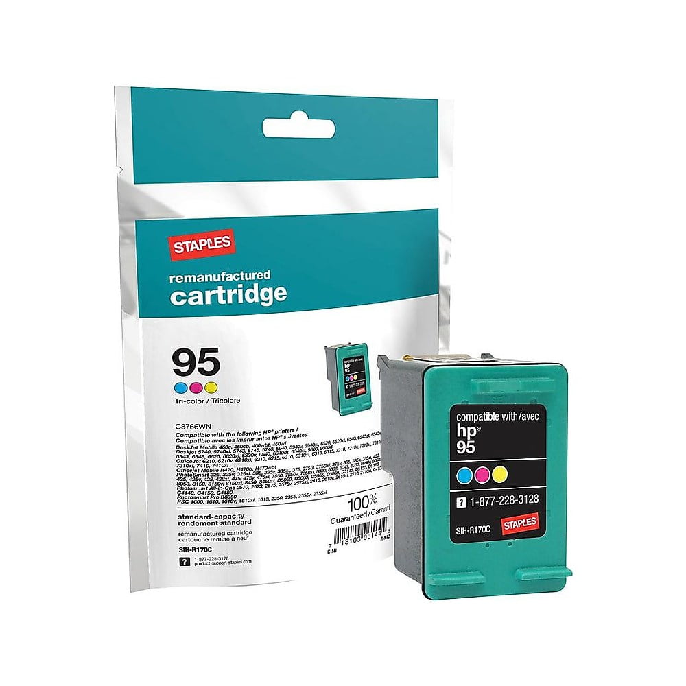 Staples Remanufactured Ink Cartridge Replacement for HP 95 (Tricolor