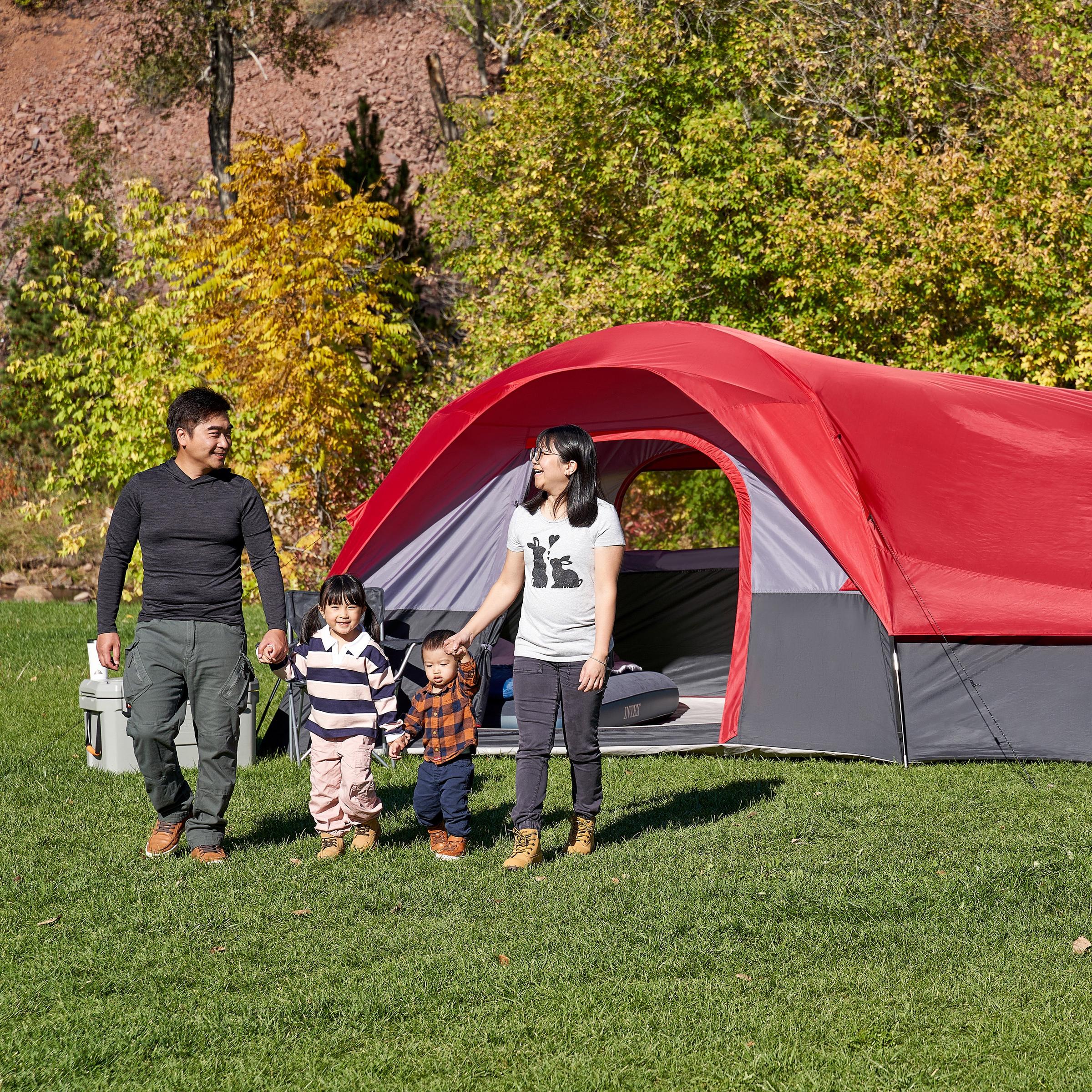Carpa Familiar para 10 Personas con Habitación Lateral y Cubierta de Lluvia Desmontable 6