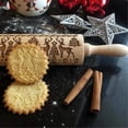 thumbnail image 6 of PULLIMORE 3D Christmas Wooden Rolling Pins 17" Embossed Roller Pin with Xmas Tree Snowflake Deer Pattern Cookies Cake Baking Tools, 6 of 9