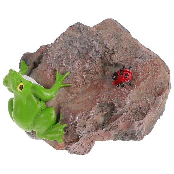 Frog Statue Decor Mushroom Yard Lawn Dining Table Outdoor Resin