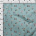 thumbnail image 2 of oneOone Georgette Viscose Dusty Teal Blue Fabric Leaves & Floral Artistic Diy Clothing Quilting Fabric Print Fabric By Yard 42 Inch Wide, 2 of 4
