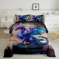 thumbnail image 2 of Mysterious Ancient Western Animals 3 Pcs King Size Comforter Set,Newspaper Retro Style Down Alternative Adults Bedroom Decor,Dragon Ultra Soft Microfiber Inner Fill 3 Pcs Bedding, 2 of 6