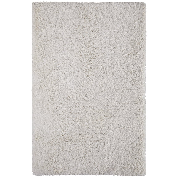 HomeRoots 565492 5 x 8 ft. Shag Hand Tufted Rectangle Area Rug, Ivory