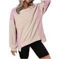 thumbnail image 5 of GigrtiJin Womens Long Sleeve Sweatshirts Casual Crewneck Color Block Pullover Tops Ribbed Oversized Comfy Blouses, 5 of 9
