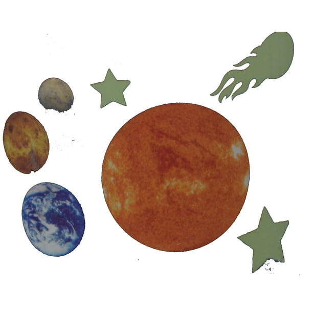 Solar System Wall Clings Outer Space Planets Sticker Repositional Decals Walmart Com Walmart Com
