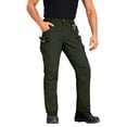 thumbnail image 2 of Men's Fleece Lined Tactical Cargo Pants - Insulated Waterproof, Winter Snow Ski Hiking Work Pants with Zipper Pockets (No Belt) Green M, 2 of 9