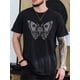 thumbnail image 2 of Camiseta con estampado de calavera y mariposa para hombre: suave, manga corta y cuello redondo. Ropa urbana punk de moda para verano. Diseño llamativo, cómoda y transpirable. Ideal como regalo unisex, 2 of 7