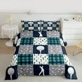 thumbnail image 2 of Feelyou Est Sleep Golf Full Size Comforter Sets for Kids, Ball Sports Lover Bedding Comforter Set, Navy Grey Patchwork Reversible Bedding Sets, Luxury Bedroom Decor, 3-Piece, 2 of 8