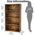 thumbnail image 2 of 4-Tier Bookcase, 42 Inch Industrial Storage Wall Shelf, Display Shelf for Living room, Bedroom, Retro Brown, 2 of 7