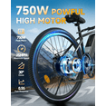 thumbnail image 3 of Electric Bike for Adults 750W Motor, 25 Mph Folding Ebike, 26" Tire Electric Bicycles with Max 30° Uphill, 576Wh Battery, 40 Miles PAS Range, E Bikes for Adults and Teens ,E-Mountain Bike,UL2849, 3 of 10