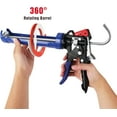 thumbnail image 4 of Pistolet de Calfeutrage à Scellant - Taux de Poussée 9:1 et 18:1 Réglable, Pistolet en Silicone Anti-Goutte et Régulateur, Tige de Cartouche Manuelle avec Berceau, Tige Ronde Lisse pour Tubes de Calfeutrage de 10 Oz, 4 of 6