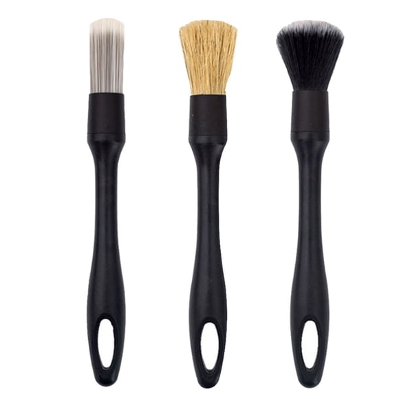3X Car Dust Brush Wash Set Detailing Wheel Brushes Cleaning Grills Engine Bays