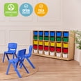 thumbnail image 6 of ECR4Kids 30 Cubby Mobile Tray Cabinet and 30 Scoop Front Bins, 5x6, Classroom Furniture, Natural, 6 of 9