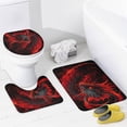 thumbnail image 6 of 4Pcs Classic Dragon Shower Curtain Sets, Mythological Animals Fire Red Creature Bathroom Set with Shower Curtain, Toilet Lid Rug, Non-Slip Rugs and Bath Mat Decor, 6 of 8