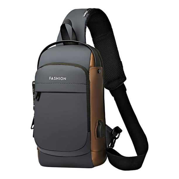 Bolso bandolera deportivo antirrobo con carga USB, bandolera de un solo hombro, mochila deportiva informal, bandolera de un solo hombro, bolso para motocicleta