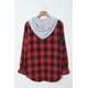 thumbnail image 3 of ABPHQTO chamarra con capucha para hombre con estampado de cuadros rojos para hombre, 3 of 5