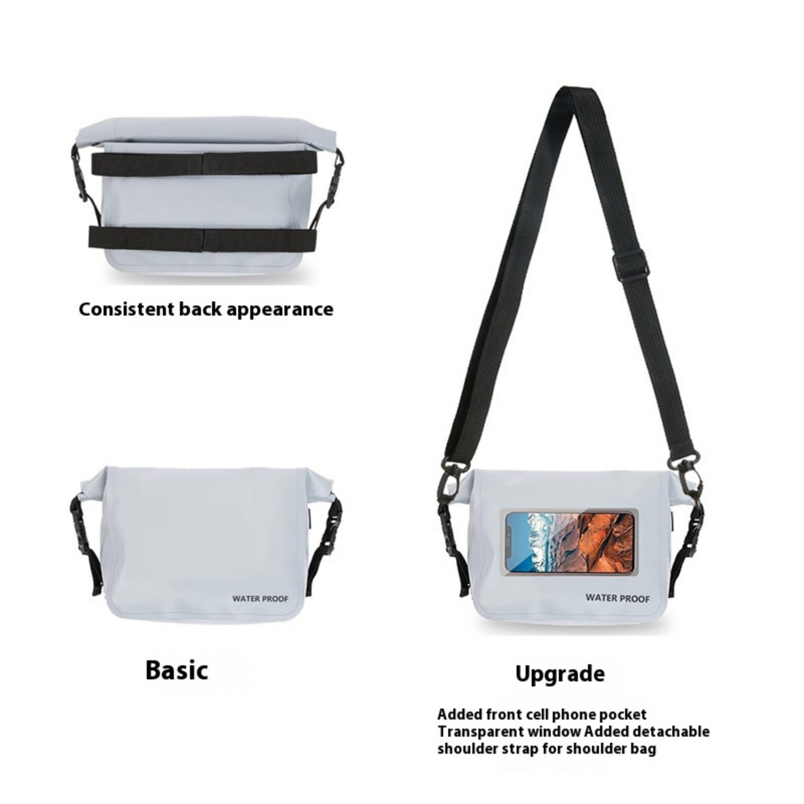 Large Capacity Lightweight PVC Dry Bag Casual Crossbody Bags For Hiking Beach Trip And Water Sports Gears Protecting