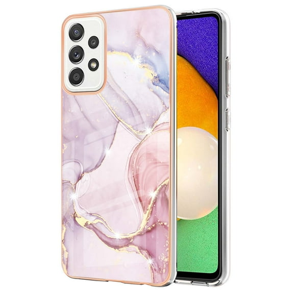 Allytech Galaxy A52 5G Case, Galaxy A52 Case, Pretty Marble TPU Slim Back Shell Anti-scratch Shock-absorbing Lightweight Protective Case Cover for Samsung Galaxy A52 5G/ 4G, Pink