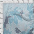 thumbnail image 3 of oneOone Polyester Spandex Turquoise Blue Fabric Tropical Birds With Leaves Sewing Fabric By The Yard Printed Diy Clothing Sewing Supplies 56 Inch Wide, 3 of 4
