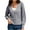 Gray, variant on IROINNID Womens Sweater Button Down V-Neck Pullover Sweater Solid Color Loose Mid-Length Long Sleeve Button Knit Top Sweater
