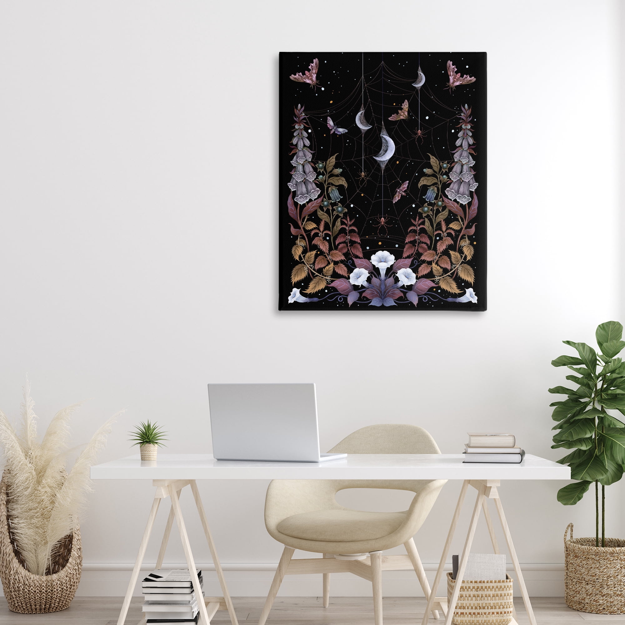 Stupell Industries Witch Garden with Spider Webs Canvas Wall Art, design by Episodic Drawings