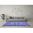 thumbnail image 3 of Ahgly Company Machine Washable Indoor Rectangle Persian Blue Traditional Area Rugs, 7' x 9', 3 of 4