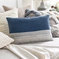 thumbnail image 2 of Lola Woven Global Pillow Cover in Navy, Cream, 2 of 4