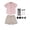 Pink 6pcs, variant on LYMAYTER Baby Boys Gentlemen Outfit Stripe Shirt Shorts Bowtie Suspenders 1-11 Years