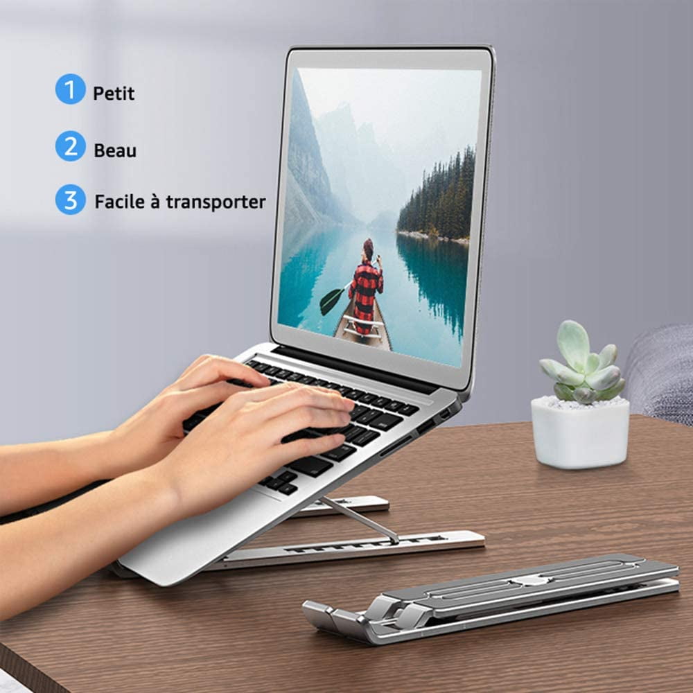 Ventilated Laptop Stand, Aluminum Laptop Stand, Adjustable Laptop Stand, Accessory For Macbook, Dell, Lenovo, Hp, Tablet, Other Laptops (10-18 Inch)
