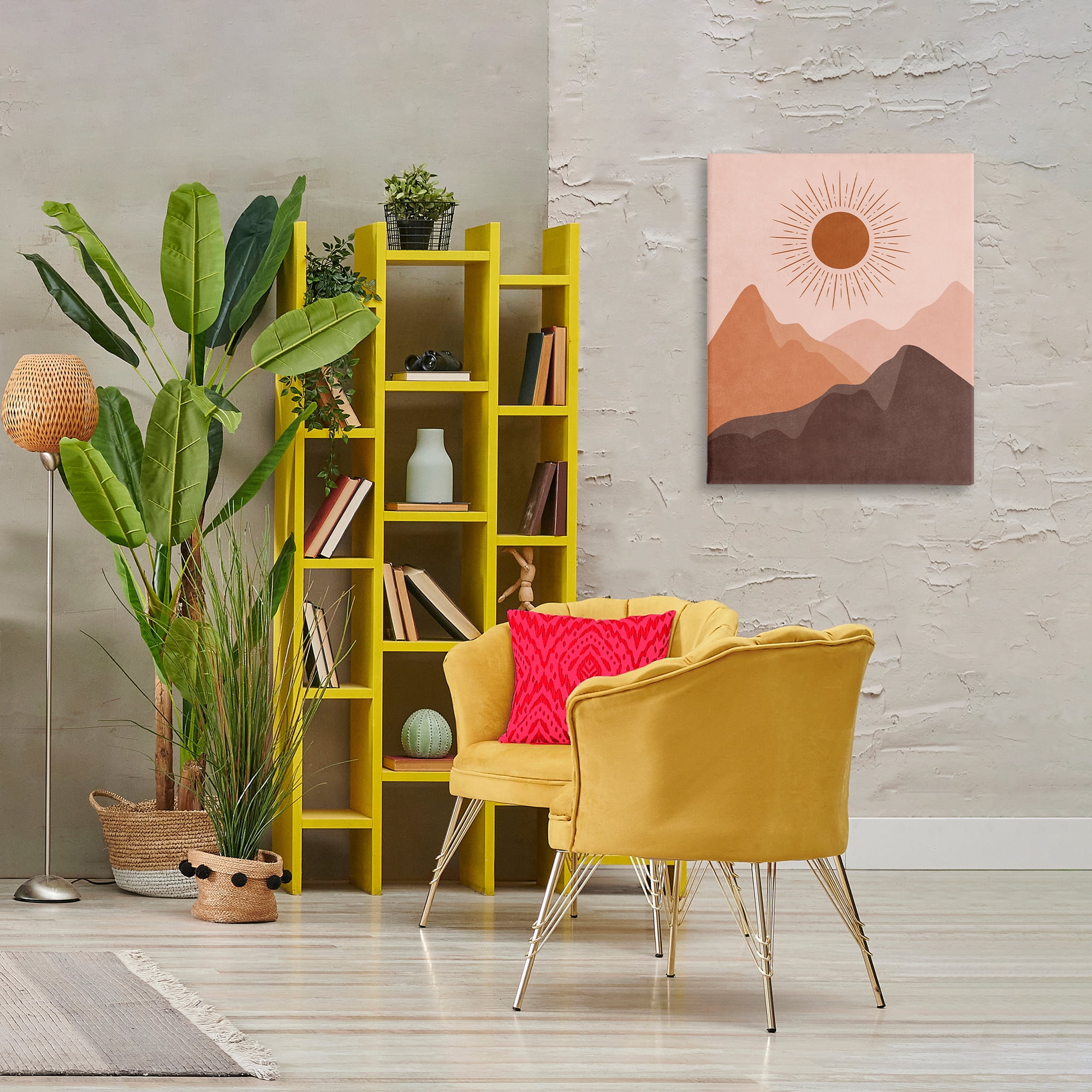 Stupell Industries Rust Boho Mountains Landscape & Nature Painting Wrapped Canvas Art Print Wall Art, 24 x 30