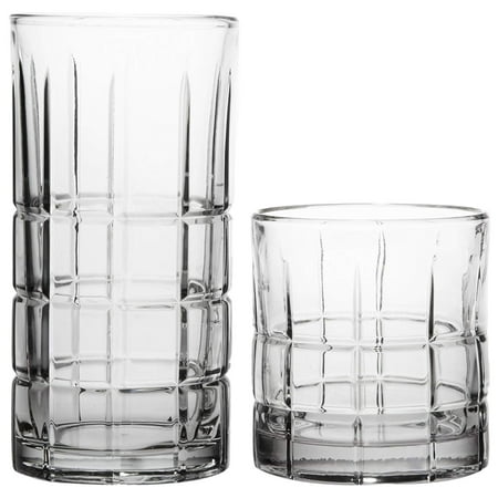 - Manchester 16-Piece Beverage Set, Set of eight 16-ounce coolers and eight 10-1/2-ounce Old Fashioned glasses By Anchor Hocking