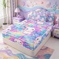 thumbnail image 2 of Manfei Amphibian Axolotl Print Zipper Twin Comforter Sets with Fitted Sheet and 2 Pillowcases,Aquatic Animal Zipper Bedding Set,Colorful Stars Reversible,4pcs, 2 of 7