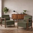 thumbnail image 3 of Accent Chair with Hidden Storage, LEGAHOME Antique Green Modern Arm Chair for Living Room, Comfy Corduroy Reading Armchair for Bedroom, with Solid Wood Leg for 250lbs Weight Capacity, 3 of 9