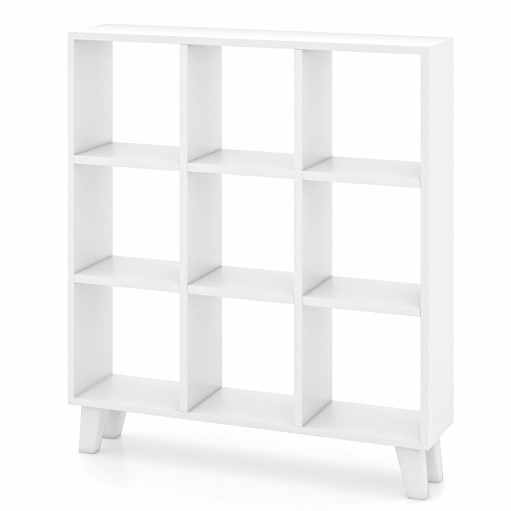 GVN 9-Cube Bookcase with 6 Removable Shelves and Raised Support Feet-White, High Bookshelf, Display Storage Rack, Suitable for Home Offices GVN 9-Cube Bookcase with 6 Removable Shelves and Raised Support Feet-White, High Bookshelf, Display Storage Rack, Suitable for Home Offices