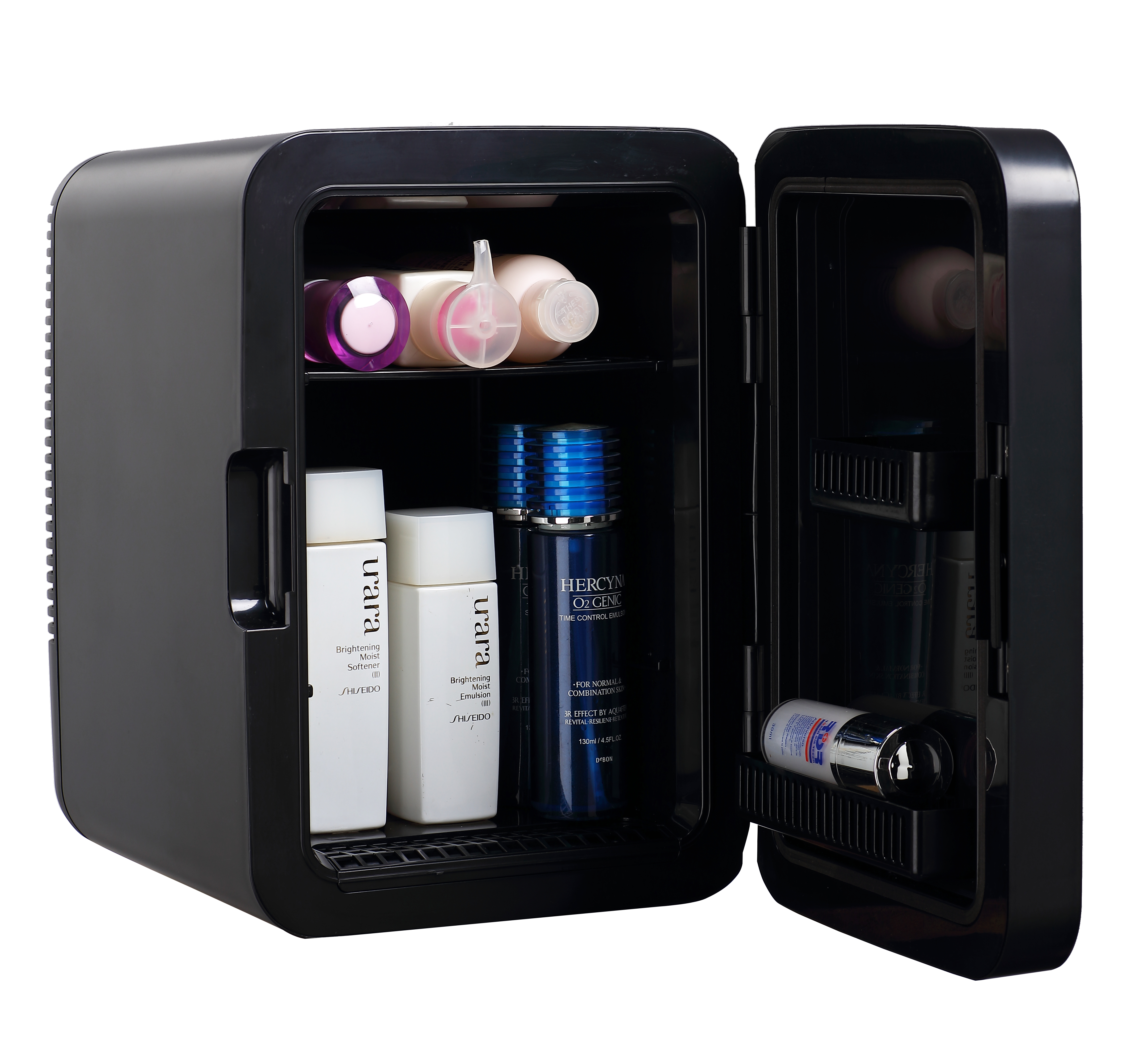 FRIGIDAIRE RETRO 10L MINI PERSONAL REFRIGERATOR, 15-CAN CAPACITY MINI FRIDGE FOR BEVERAGES AND SKINCARE, BLACK STAINLESS STEEL